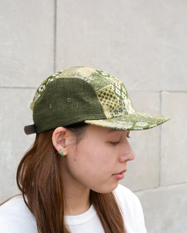 Kiriko Original Cap, 5-Panel, Two Tone, Green Dotted Asanoha and Green Small Patchwork Style