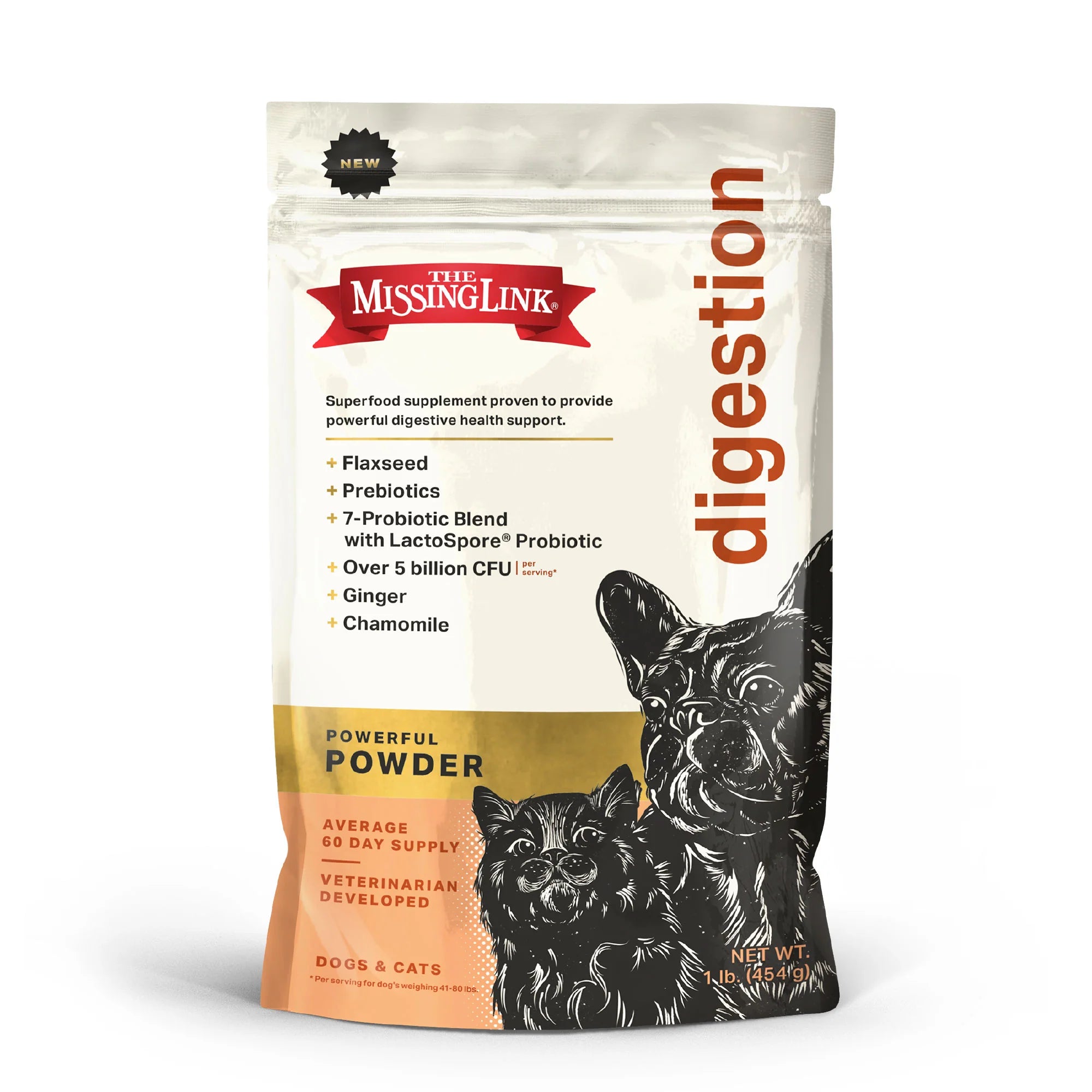 Digestion Supplement Powder for Dogs & Cats - 1lb.