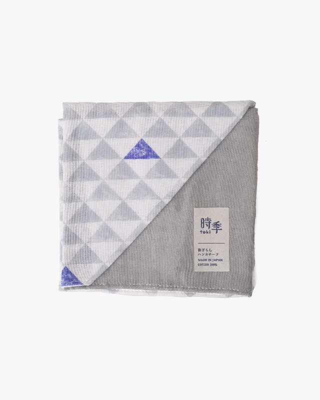 Miyamoto, Toki Double Gauze Handkerchief, Uroko, Light Grey and White