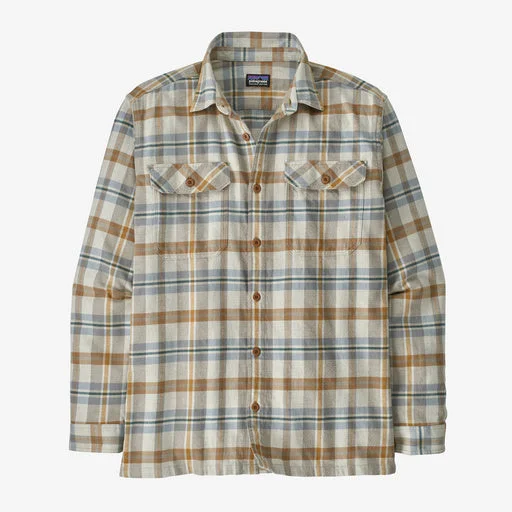 Hiking shirt sustainable quick-dry-Men's Long-Sleeved Organic Cotton Midweight Fjord Flannel Shirt