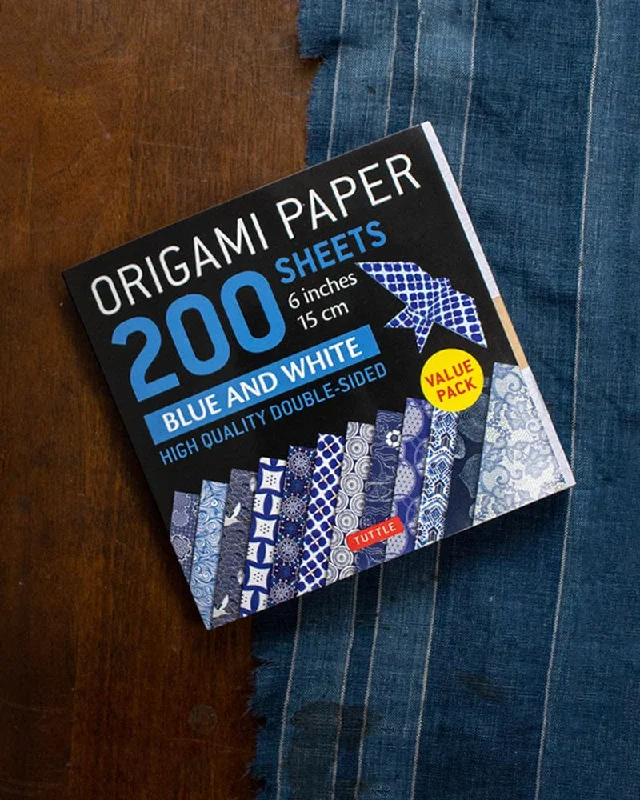 Japanese Origami Paper, Blue and White, 200 Sheets