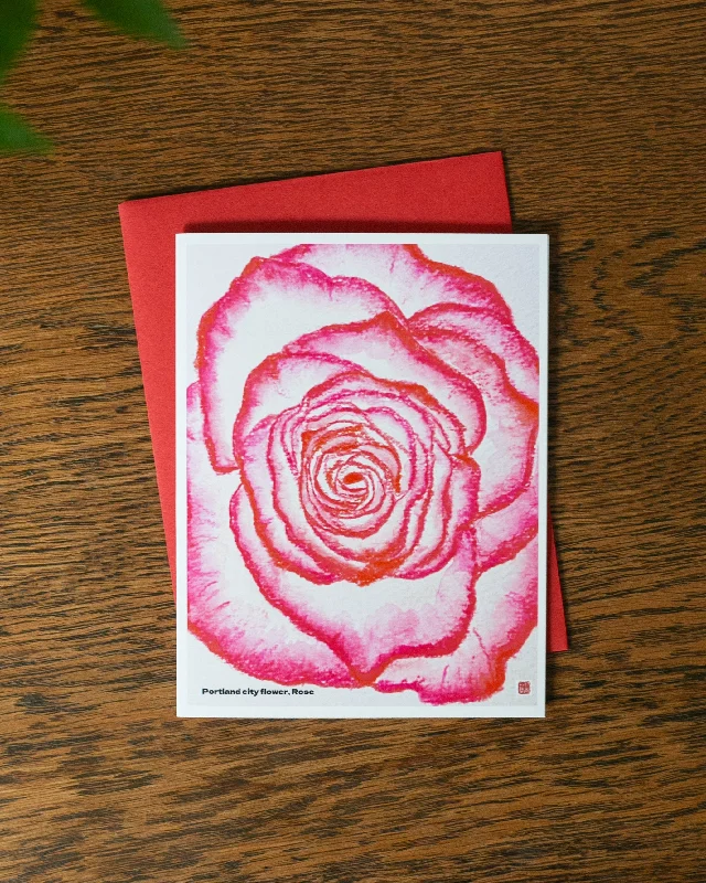 Greeting Cards, Card with Envelope, Portland City Rose