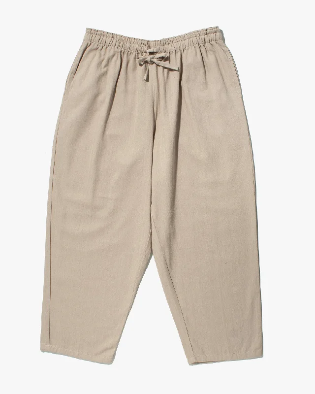 Hiking Pants cotccc trek-Wa-Modern Herringbone Drawstring Pants- Natural