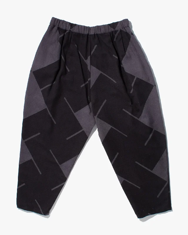 Hiking Pants ripccc trek-Wa-Modern Drawstring Pants, Dark Purple and Black Manji