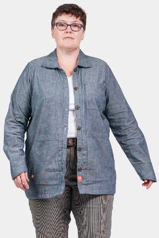 Hiking shirt with stretch panels-Waldie Shirt Jac Ultra Light Indigo Denim - Chambray