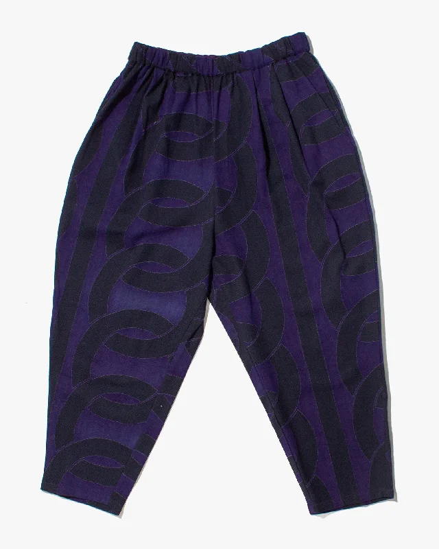 Hiking Pants nylccc hike-Wa-Modern Drawstring Pants, Purple and Black Watsunagi