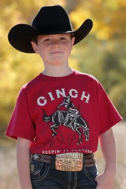 Hiking Shorts for off trail-Boy's Cinch Keepin' It Western Short Sleeve Tee