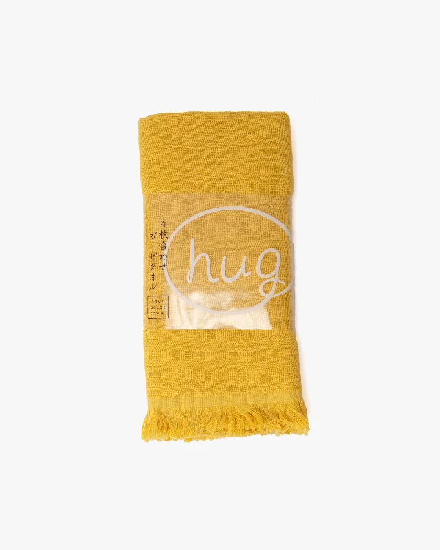 Miyamoto, Hug Gauze Face Towel, Mustard