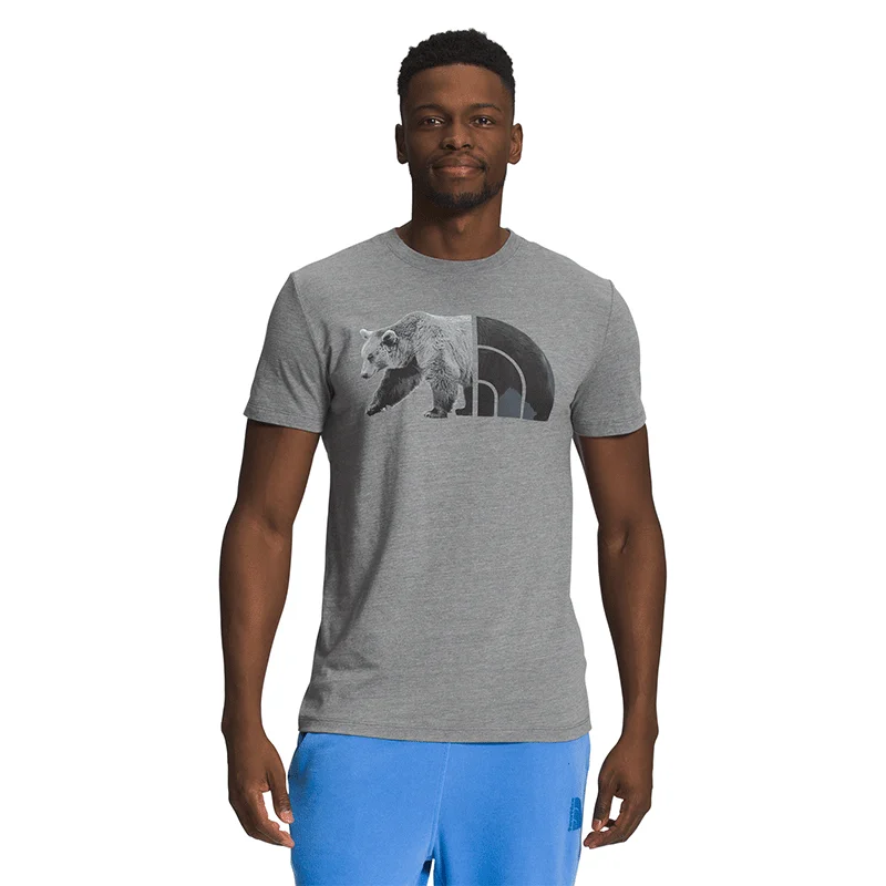 Hiking Shorts for group outings-Men's Short Sleeve Tri-Blend Bear Tee