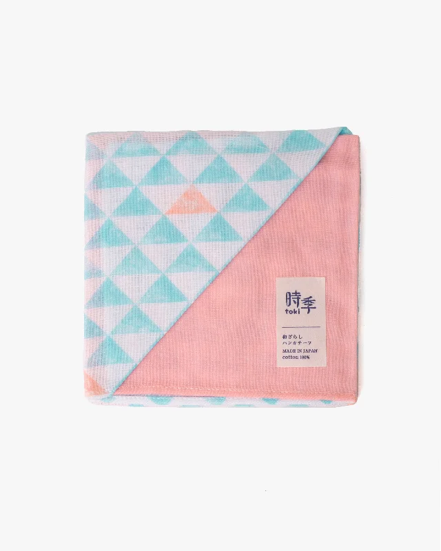 Miyamoto, Toki Double Gauze Handkerchief, Uroko, Blue and Pink