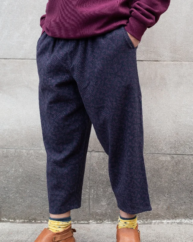 Hiking Pants slim fit-Wa-Modern Drawstring Pants, Purple Pattern